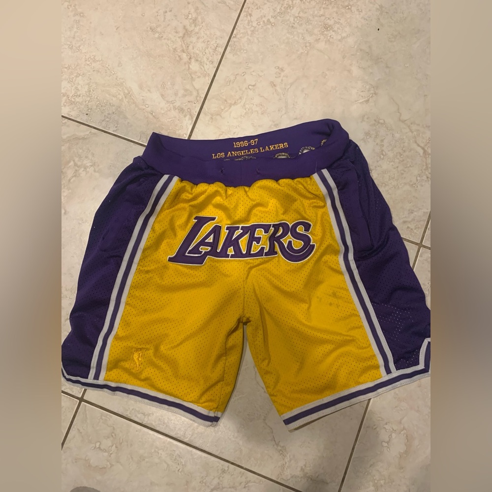 Preowned Authentic Just Don Lakers Shorts.